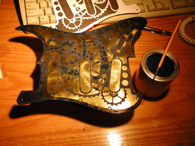 steampunk guitar pick guard mask