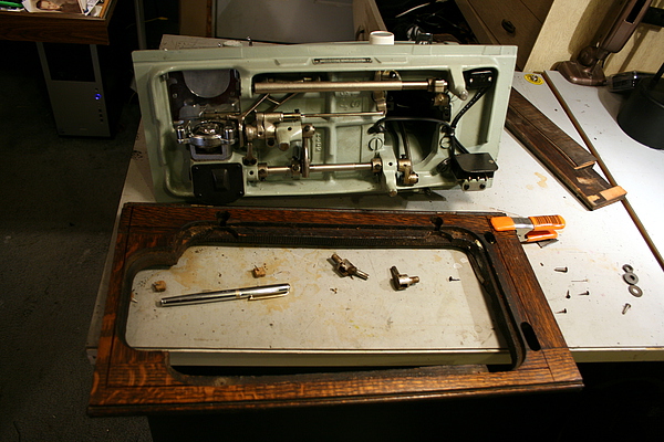 New(ish) Sewing Machine into an Old Table