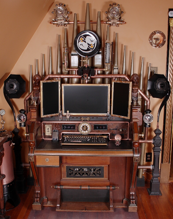 Victorian Organ Command Desk Steampunk Home Tour