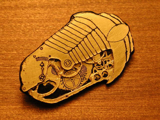 Steampunk Clockwork Trilobite Brooch