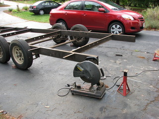 cutting the trailer frame