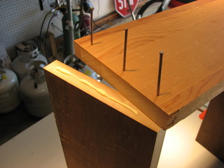 gluing and nailing the box