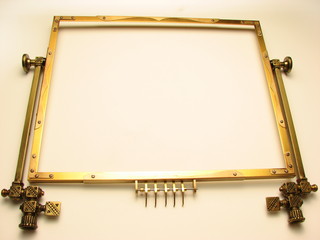 frame with brass trim pieces