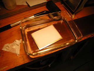 soak brass plate in tray