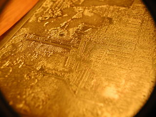 close up of etched plate