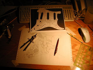 drawing the escapement for the clockwork guitar