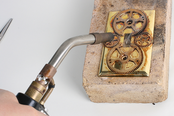 Soldering brass with a torch - Steampunk Decor