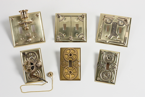 brass light switch plates - Steampunk Decor