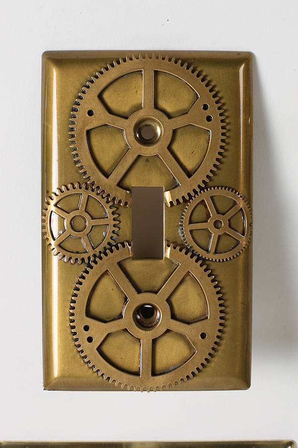 Steampunk Decor - Lightswitch plate for bedroom