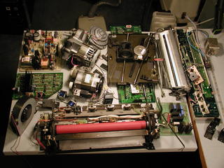 motors and hardware salvaged from a xerox copier